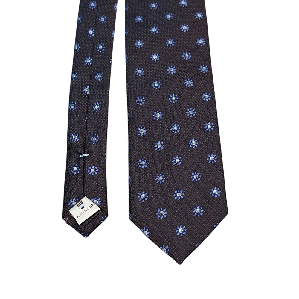 PETER MILLAR Necktie Sevenfold Brown Floral Medallion Men's Tie 58 1/2 Inches